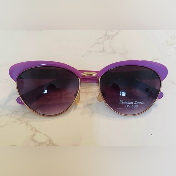Purple Sunglasses with Gold Accents - Picture 1 of 1